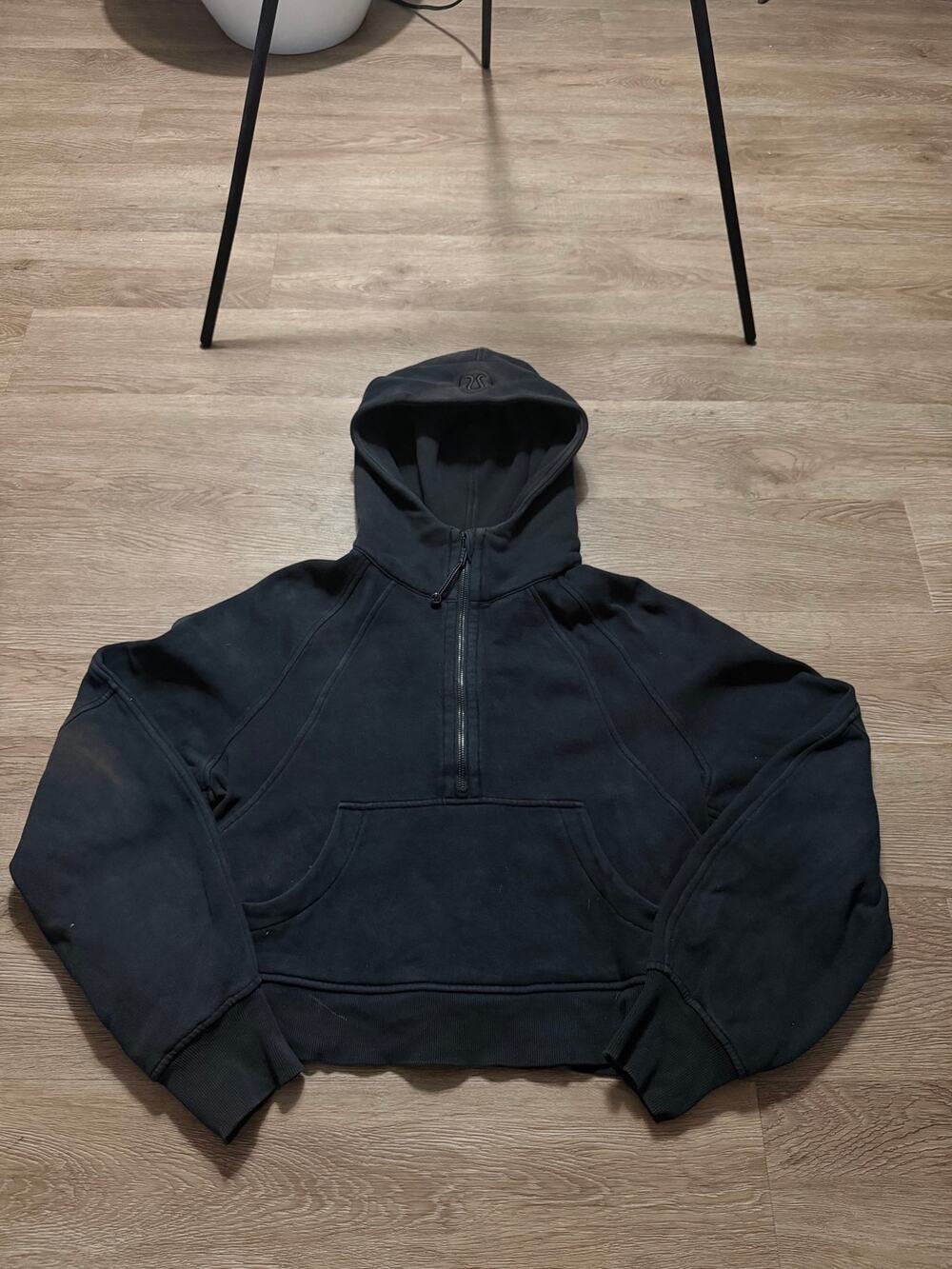 Modern Lululemon Scuba Oversized Half Zip Cropped Hoodie Black Women's Size S